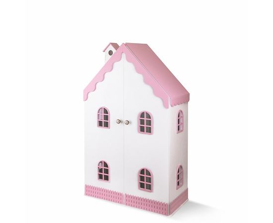 Кукольный домик "Вероника" с дверками, Цвет: Белый с розовым