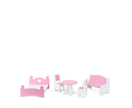 Набор мебели для кукол Барби, Цвет: Белый с розовым