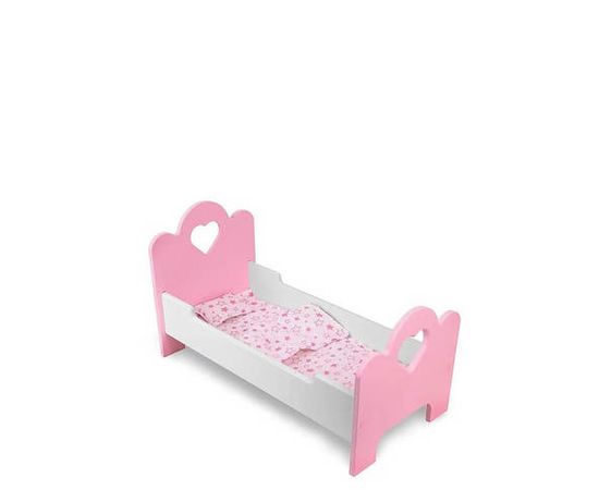 Кроватка для кукол 53см, Цвет: Розовый с белым