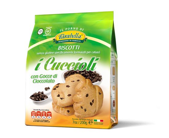 Печенье с шоколадной крошкой "Farabella", без глютена, Италия, 200 гр.