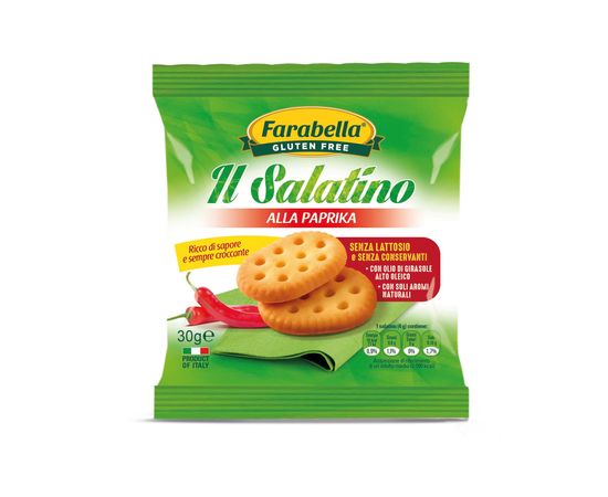 Печенье солёное крекер с паприкой "Farabella", без глютена, Италия, 30 г.